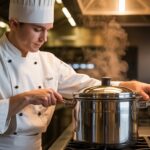 panela de pressão com segurança