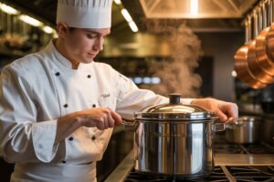 panela de pressão com segurança