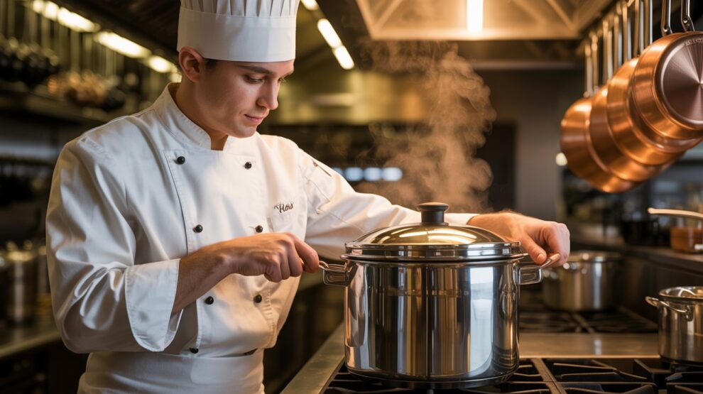 panela de pressão com segurança